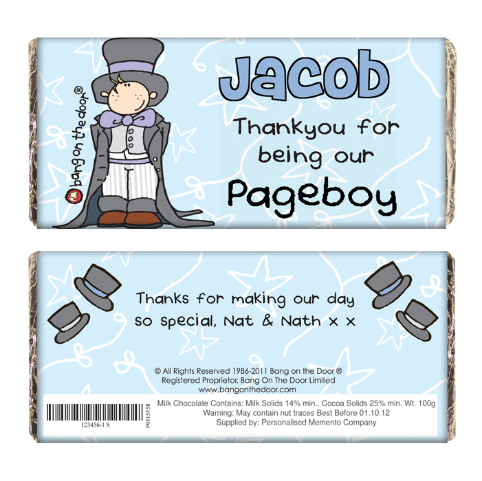 Bang on the Door Wedding Boys Chocolate Bar